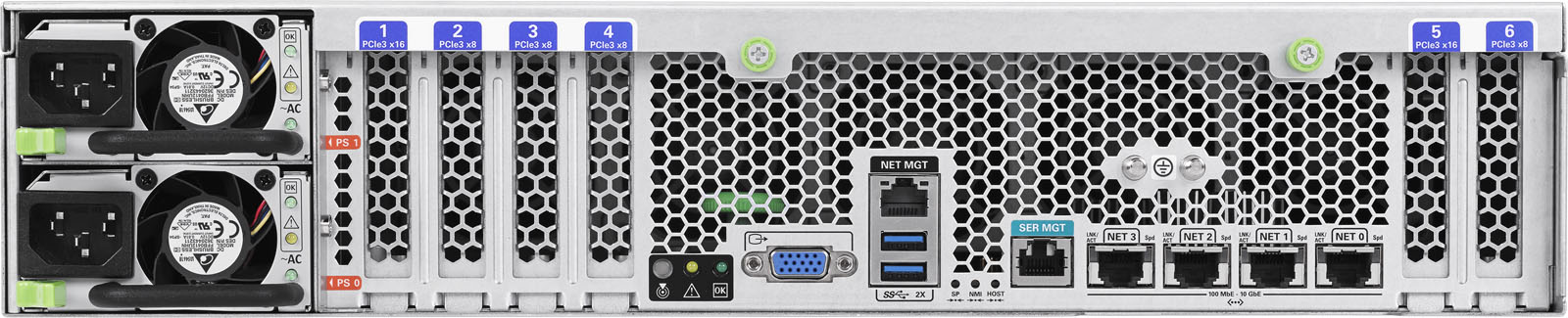 Netra Server X5-2 Rear Zoom