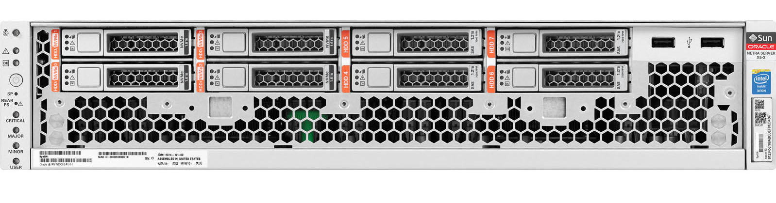 Netra Server X5-2 for Communications Front Open Zoom