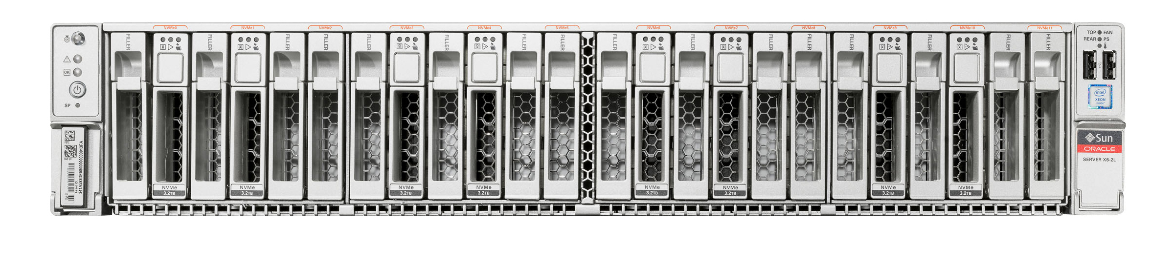 Oracle Server X6-2L for Communications Front Zoom