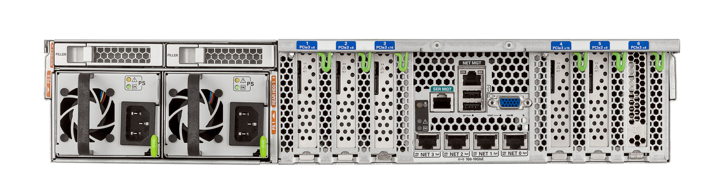 Oracle Server X6-2L for Communications Rear Zoom