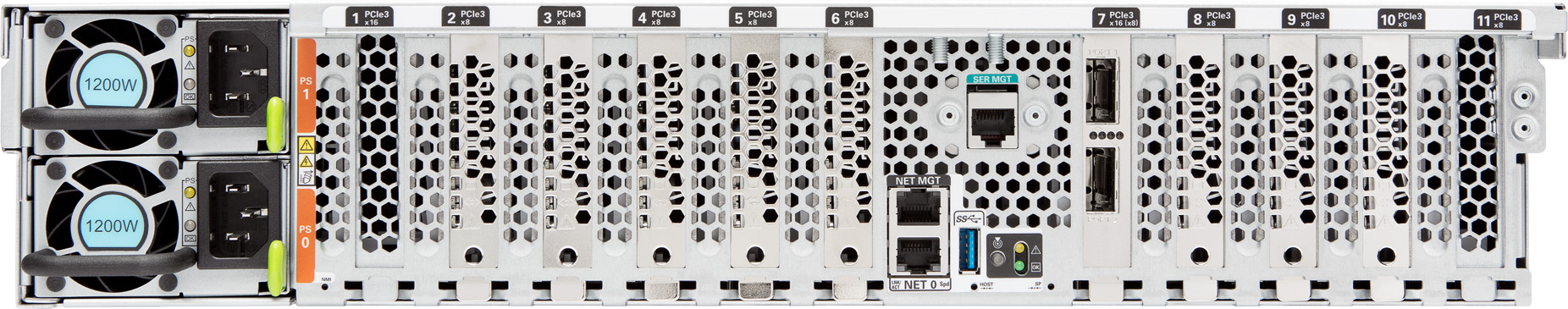 Oracle Server X7-2L for Communications Rear Zoom