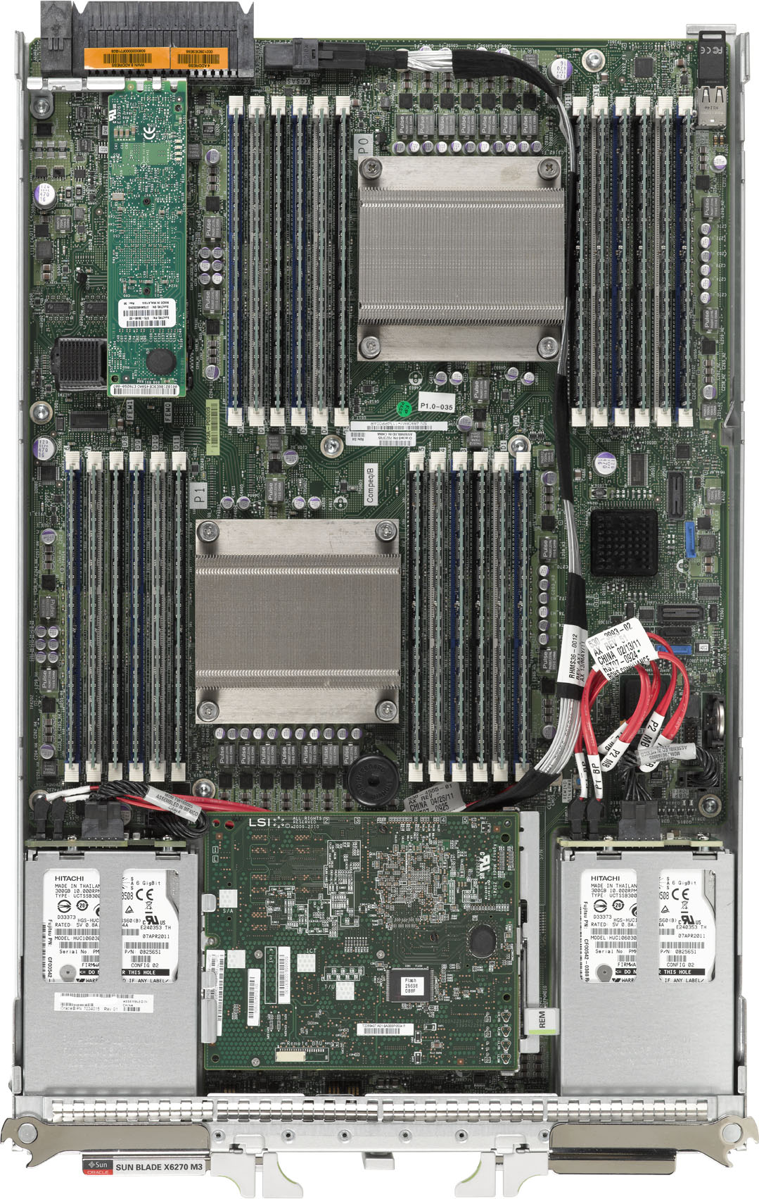 Sun Blade X4-2B Server Module Top Zoom