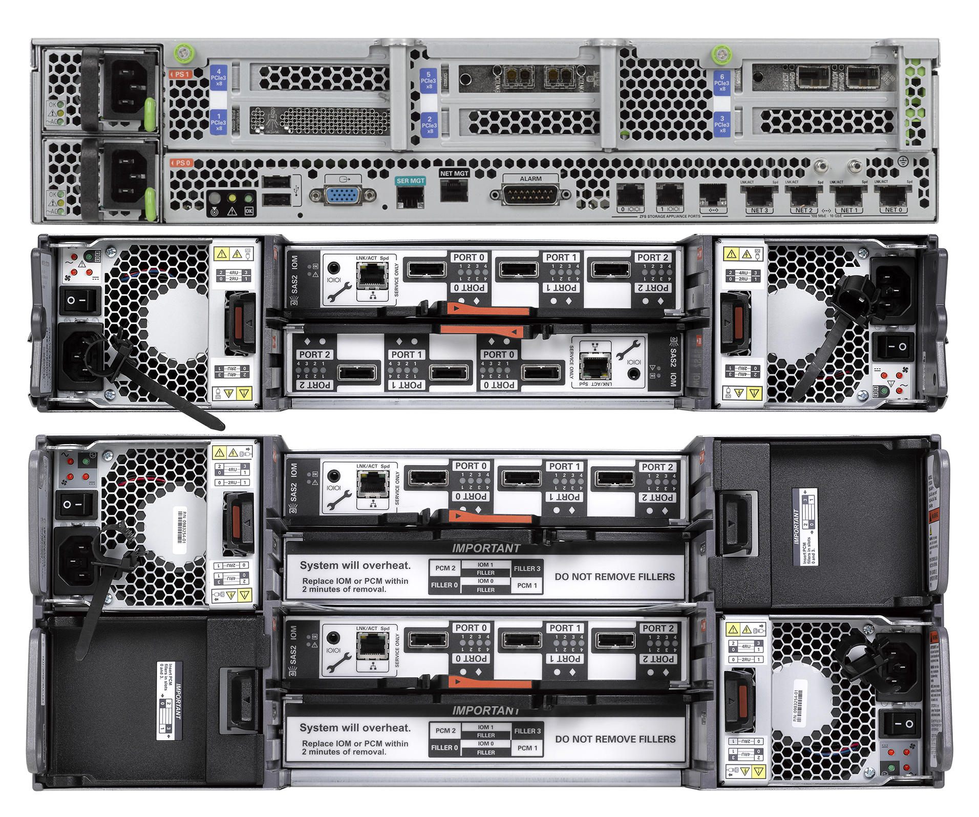 Oracle ZFS Storage ZS3-2 Rear Zoom