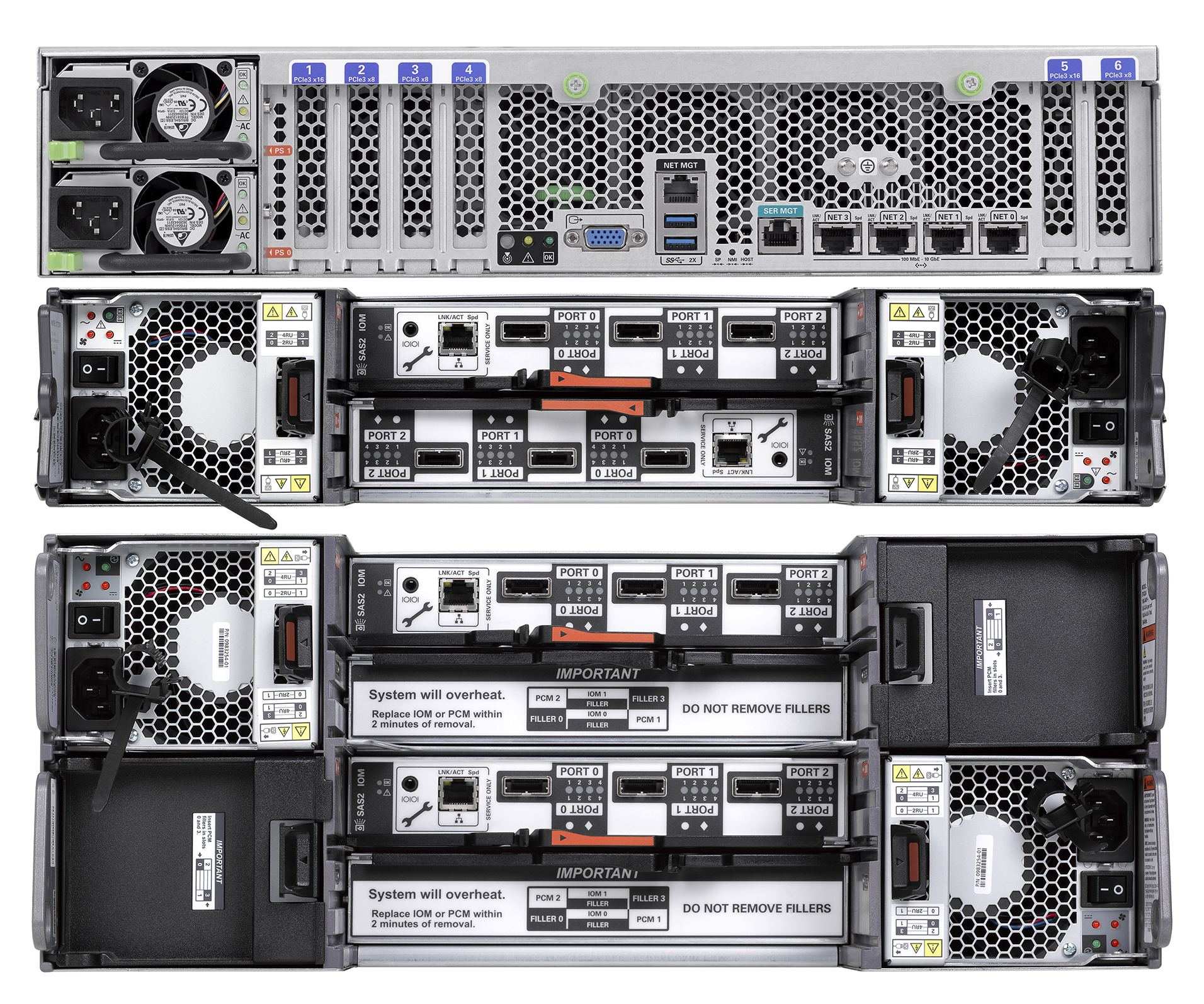 Oracle ZFS Backup Appliance ZS5-2 Rear Zoom